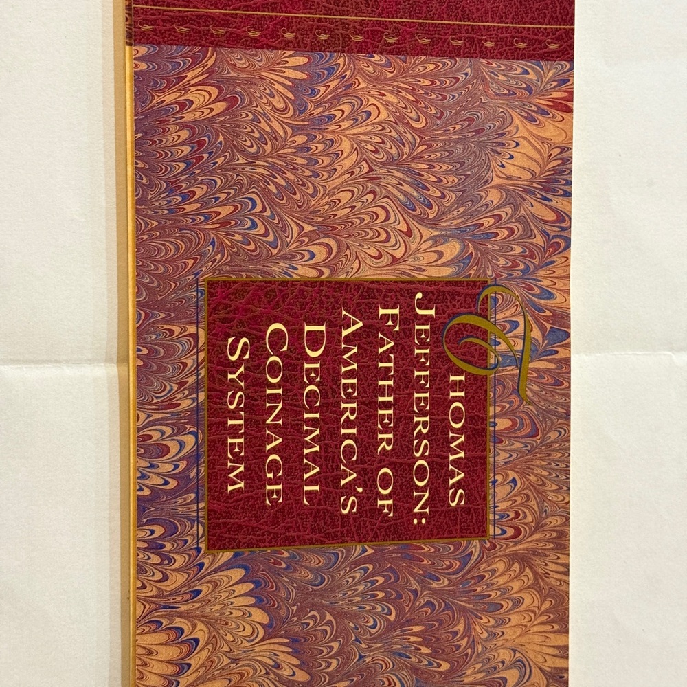 Thomas Jefferson America's Decimal Coinage System Decorative Book Cover